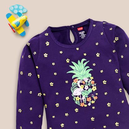 Cartoon Regular Fit F/S Girls Top
