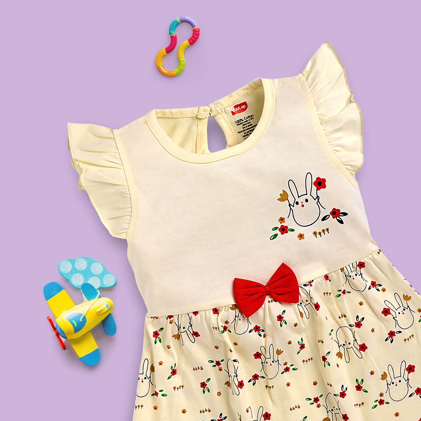 Baby Girls Pack Of 3 Half Sleeve Frock 100% Cotton