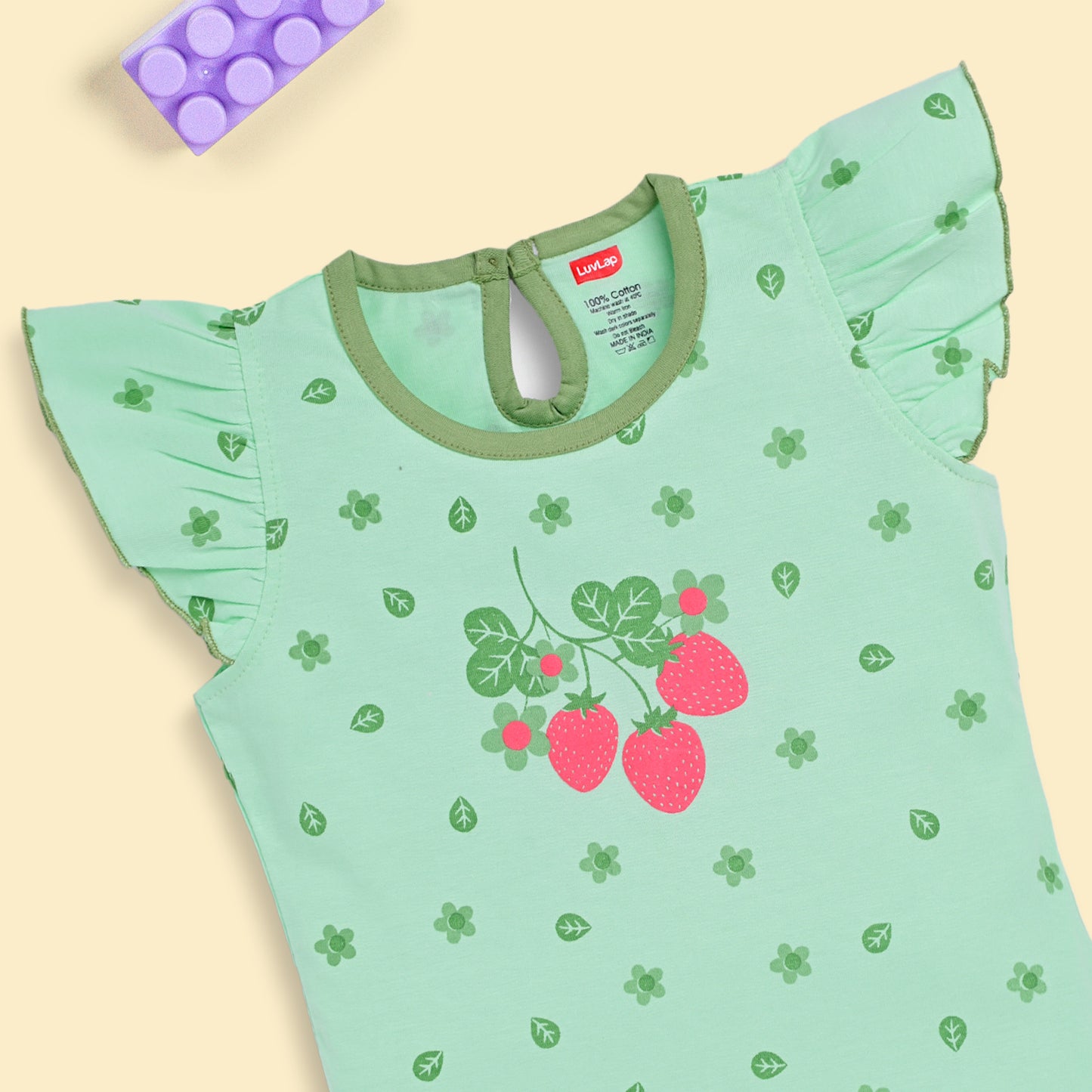 Baby Girls Pack Of 3 Half Sleeve Top & Shorts Set 100% Cotton