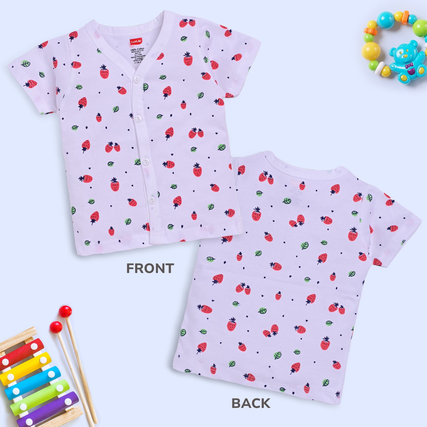 Baby Boys & Baby Girls Pack Of 4 Half Sleeve Jhabla, 100% Cotton