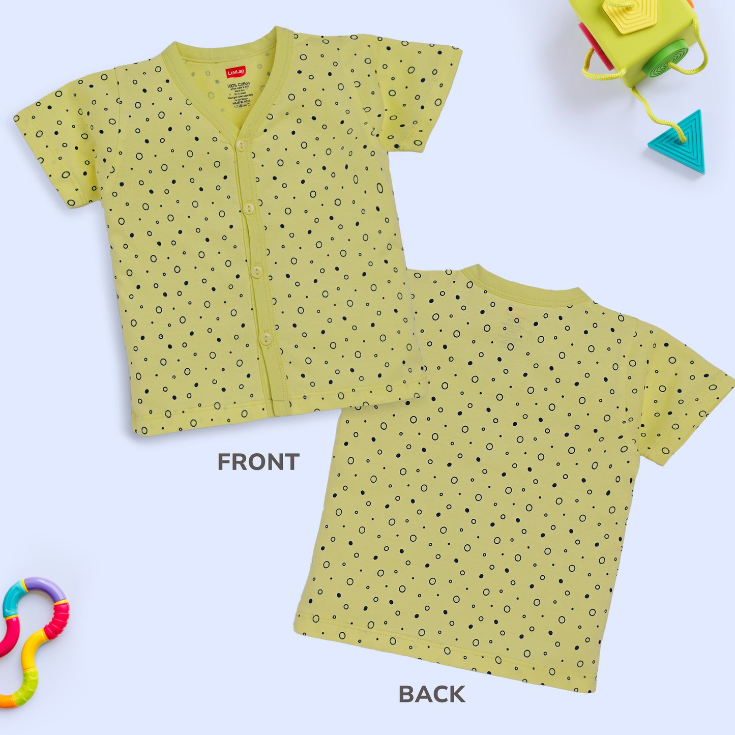 Baby Boys & Baby Girls Pack Of 4 Half Sleeve Jhabla, 100% Cotton