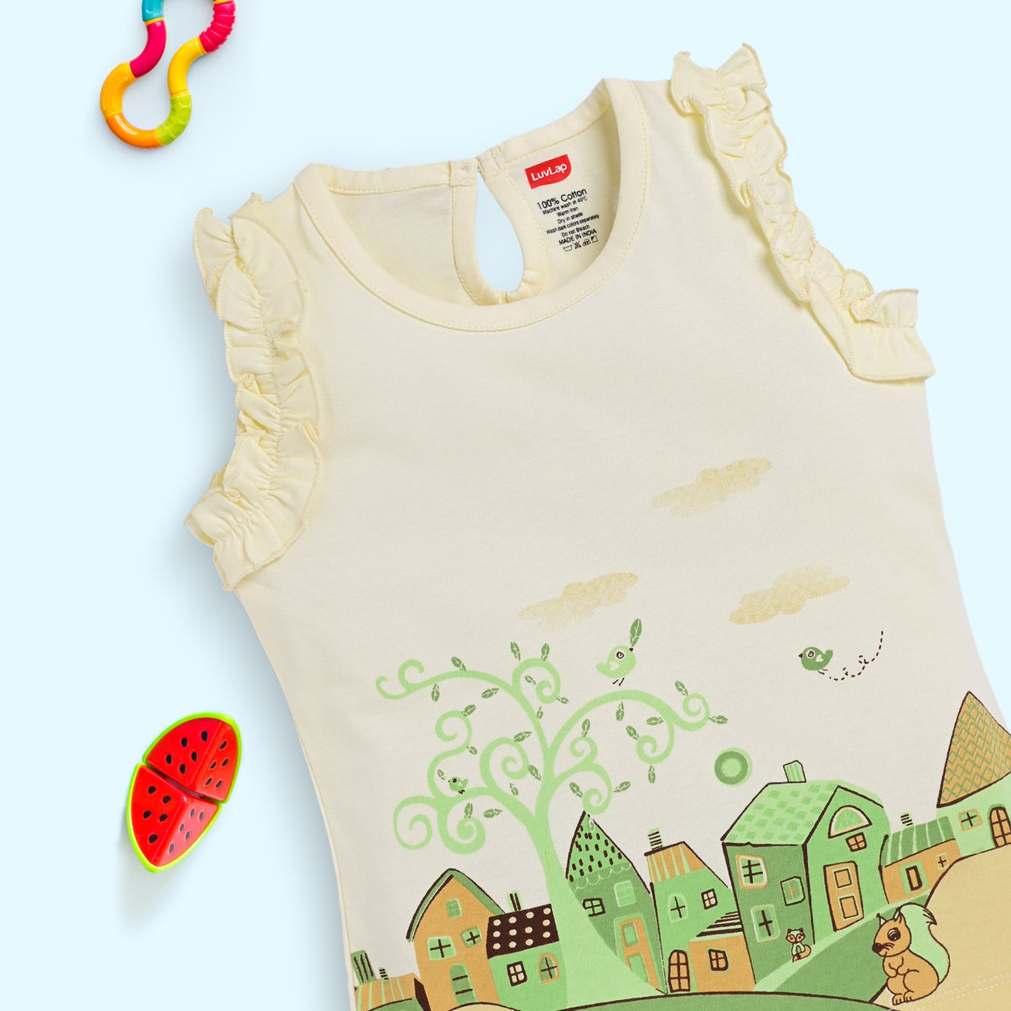 Baby Girls Pack Of 3 Half Sleeve Top & Shorts Set 100% Cotton