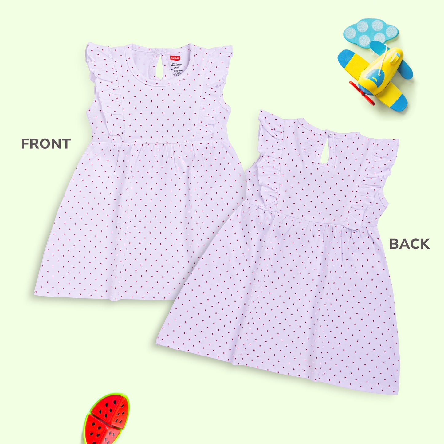 Baby Girls Pack Of 3 Sleeveless Frock 100% Cotton
