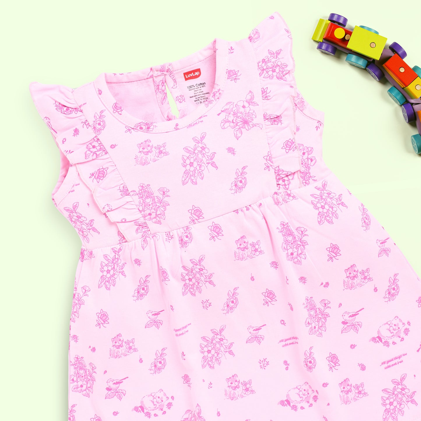 Baby Girls Pack Of 3 Sleeveless Frock 100% Cotton