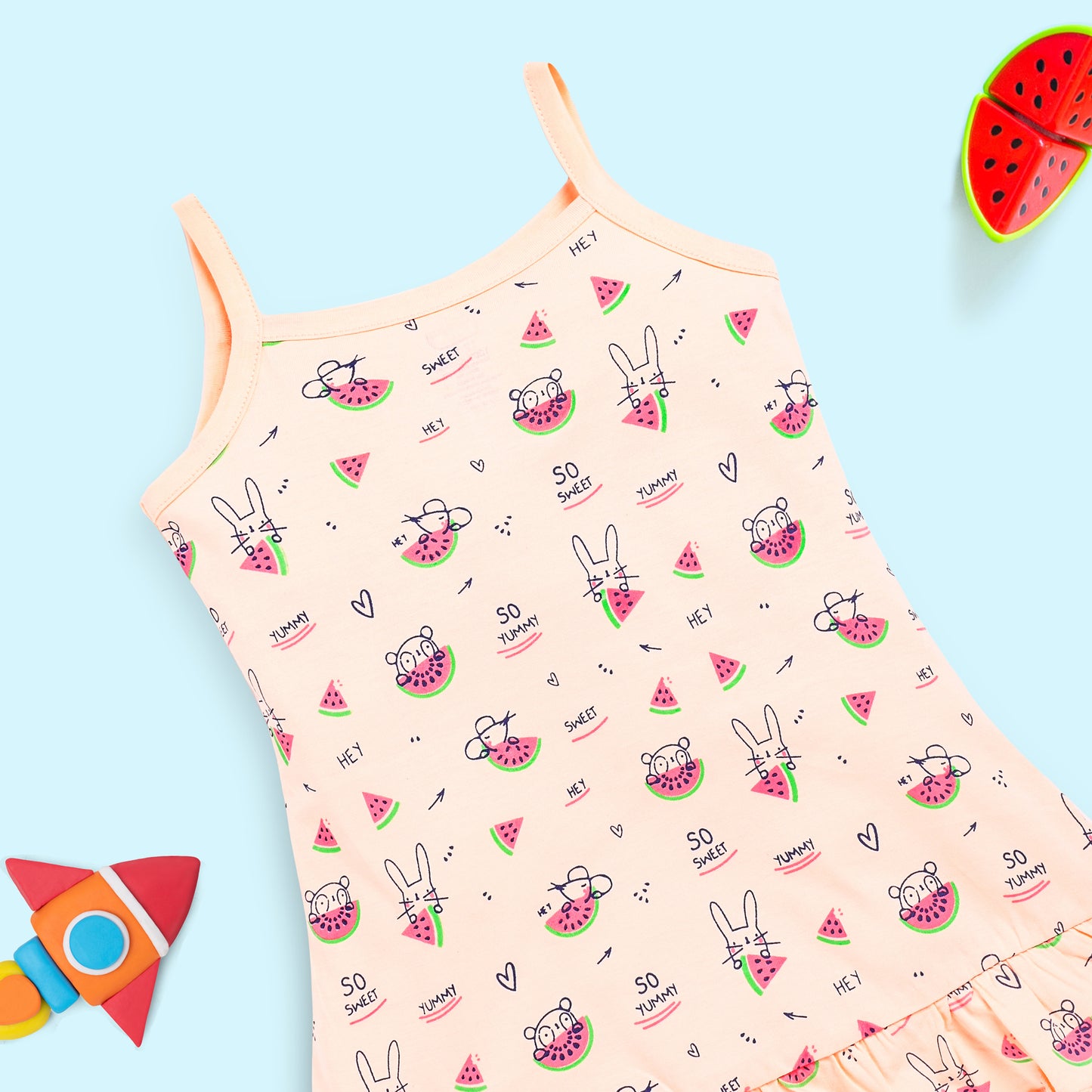 Baby Girls Pack Of 3 Sleeveless Frock 100% Cotton