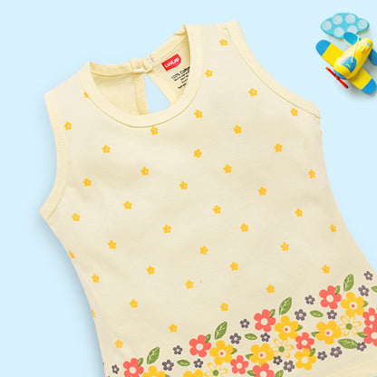 Baby Girls Pack Of 3 Sleeveless Top & Shorts Set 100% Cotton