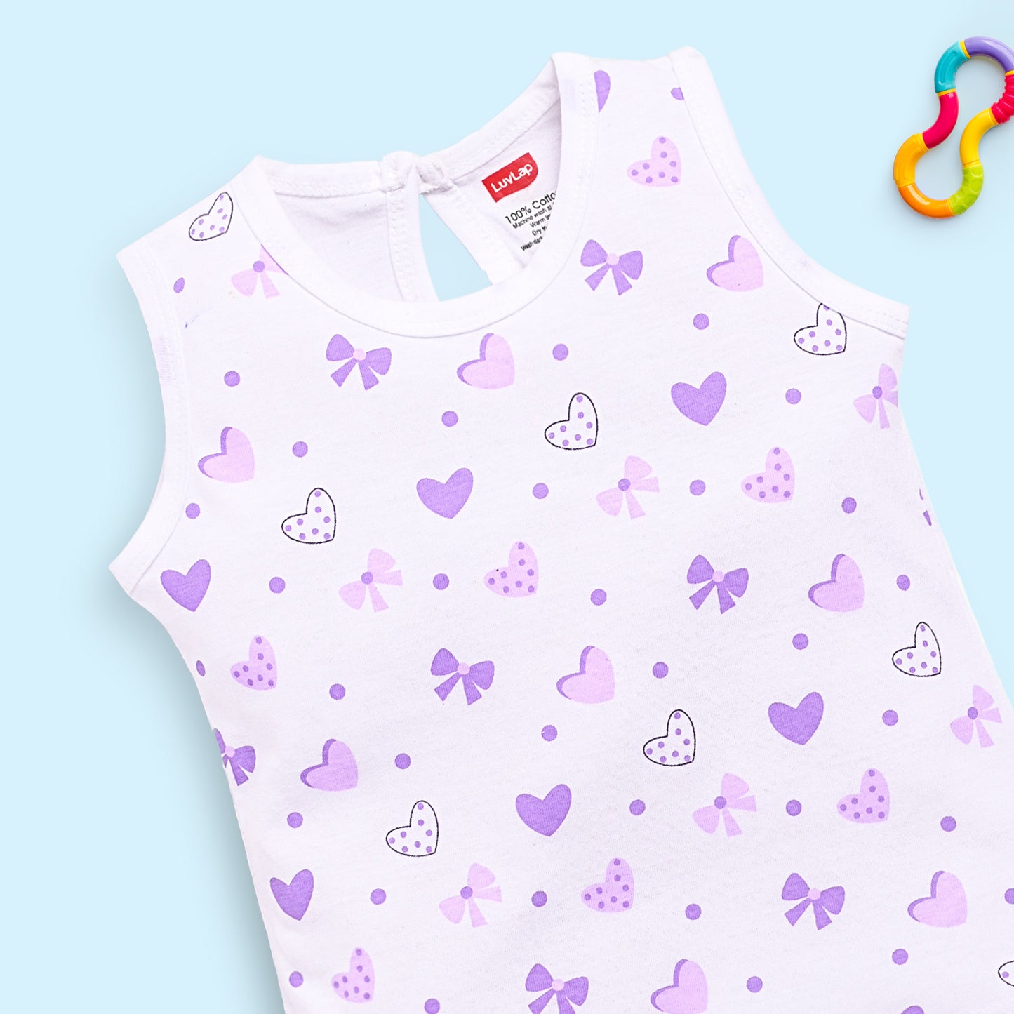 Baby Girls Pack Of 3 Sleeveless Top & Shorts Set 100% Cotton