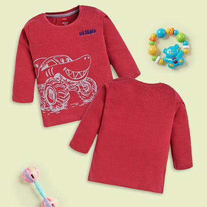 Baby Boys Pack Of 4 Full Sleeve T-Shirt 100% Cotton