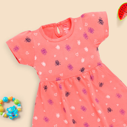 Baby Girls Pack Of 3 Half Sleeve Frock 100% Cotton