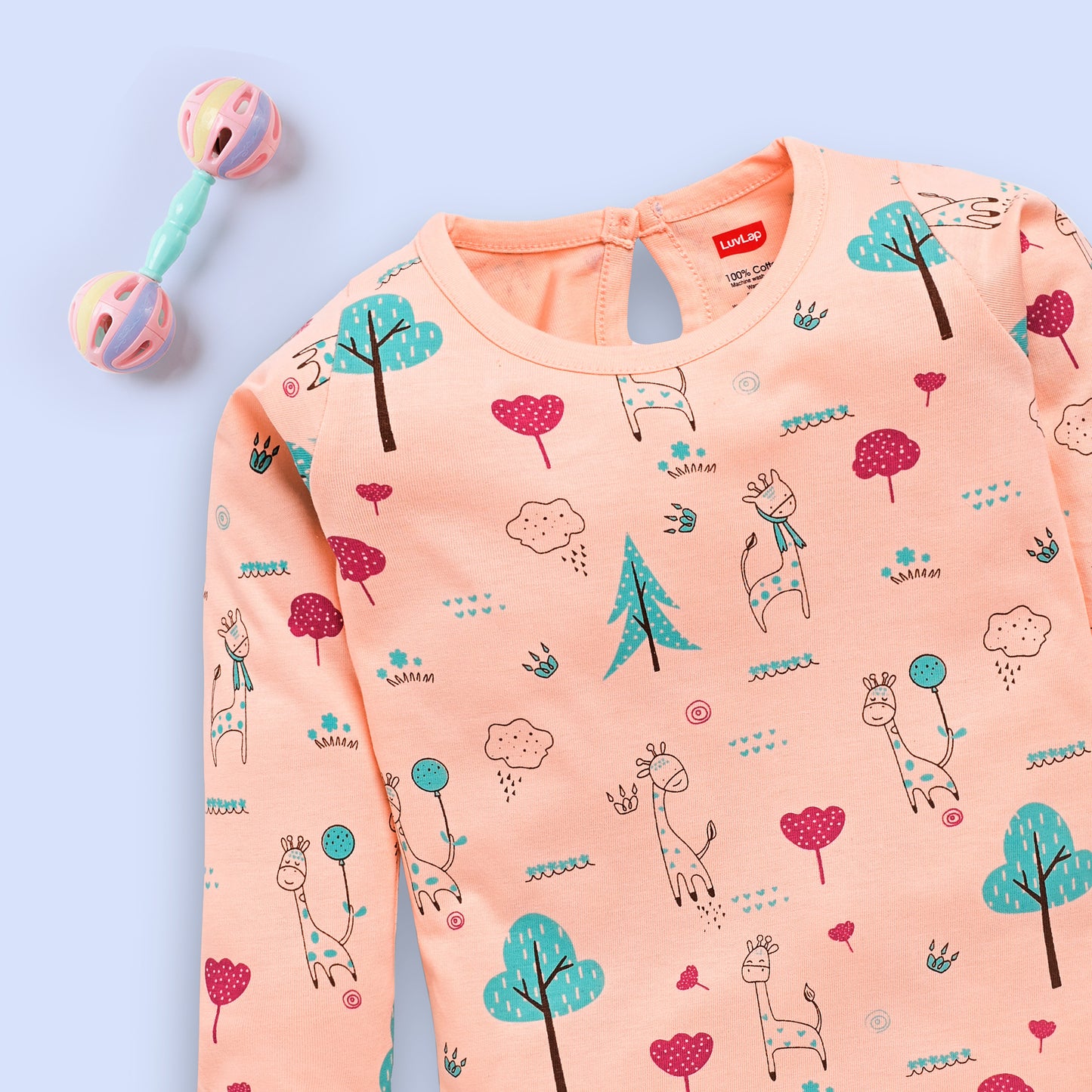 Baby Girls Pack Of 3 Full Sleeve Top & Pyjama Set 100% Cotton