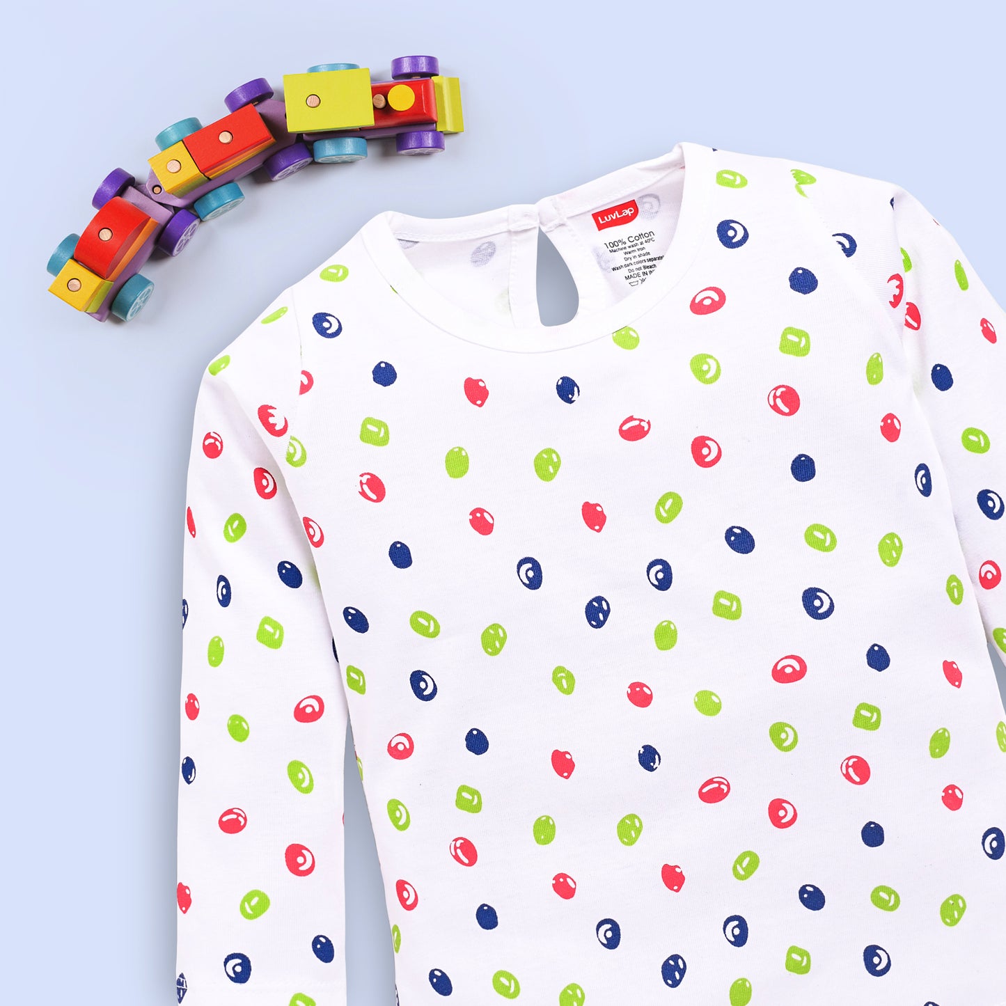 Baby Girls Pack Of 3 Full Sleeve Top & Pyjama Set 100% Cotton