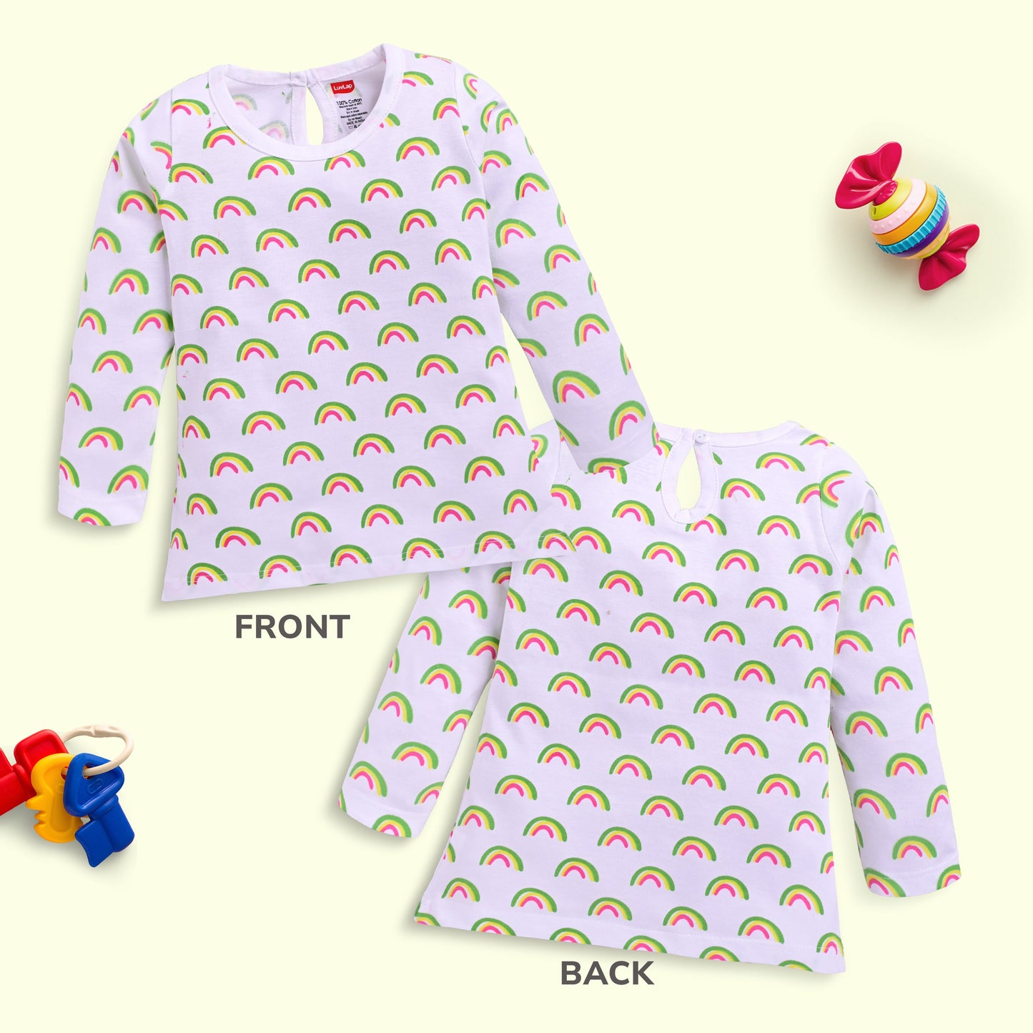 Baby Girls Pack Of 4 Full Sleeve Top 100% Cotton