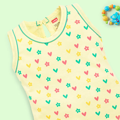 Baby Girls Pack Of 3 Sleeveless Top & Shorts Set 100% Cotton