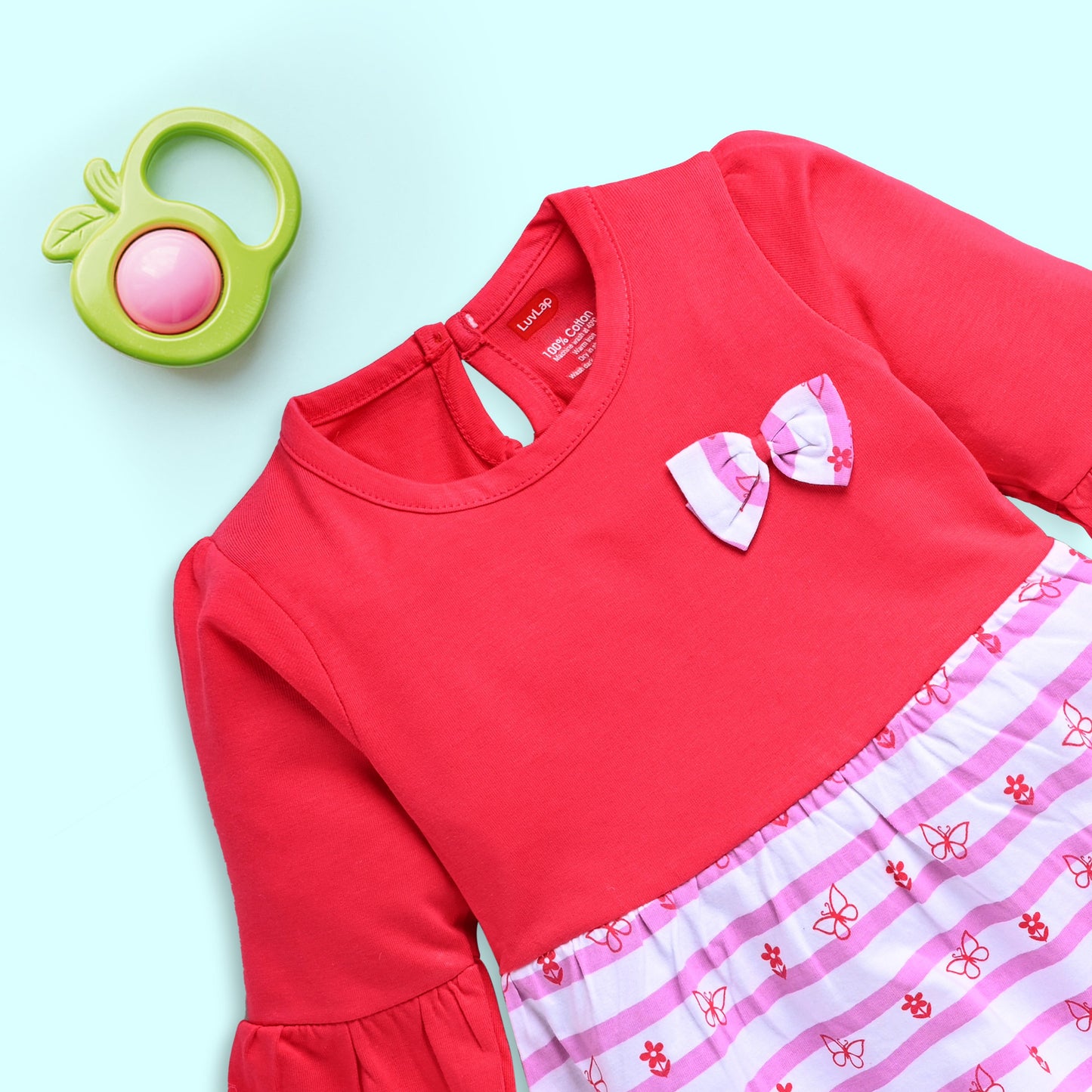 Baby Girls Pack Of 3 Full Sleeve Frock 100% Cotton
