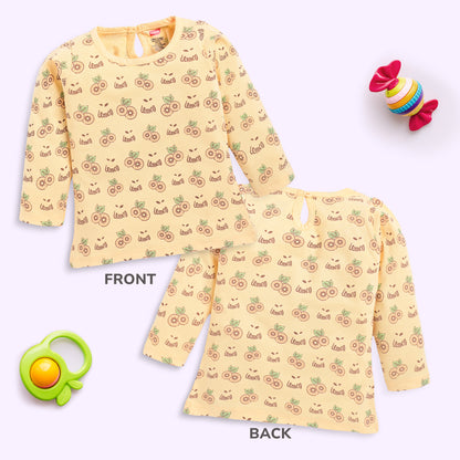 Cartoon Regular Fit F/S Girls Top