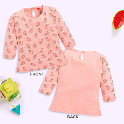 Cartoon Regular Fit F/S Girls Top