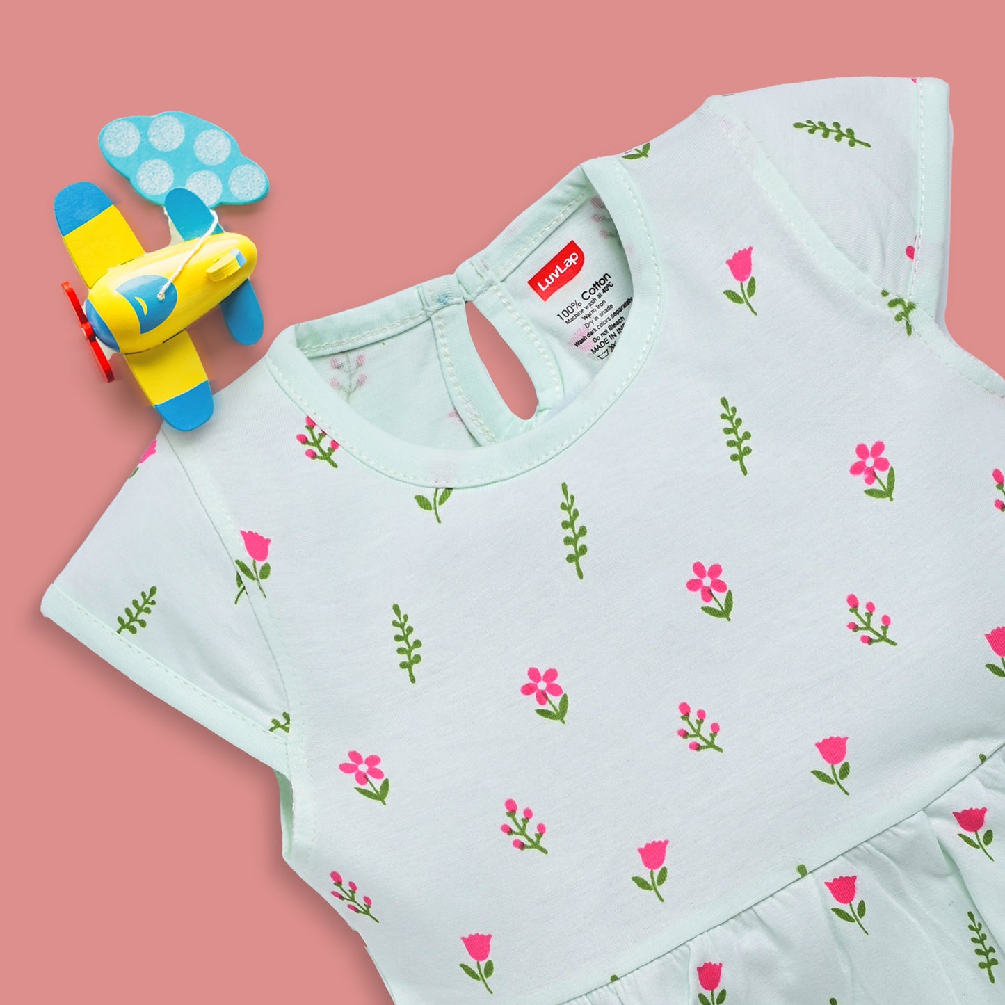 Baby Girls Pack Of 3 Half Sleeve Frock 100% Cotton