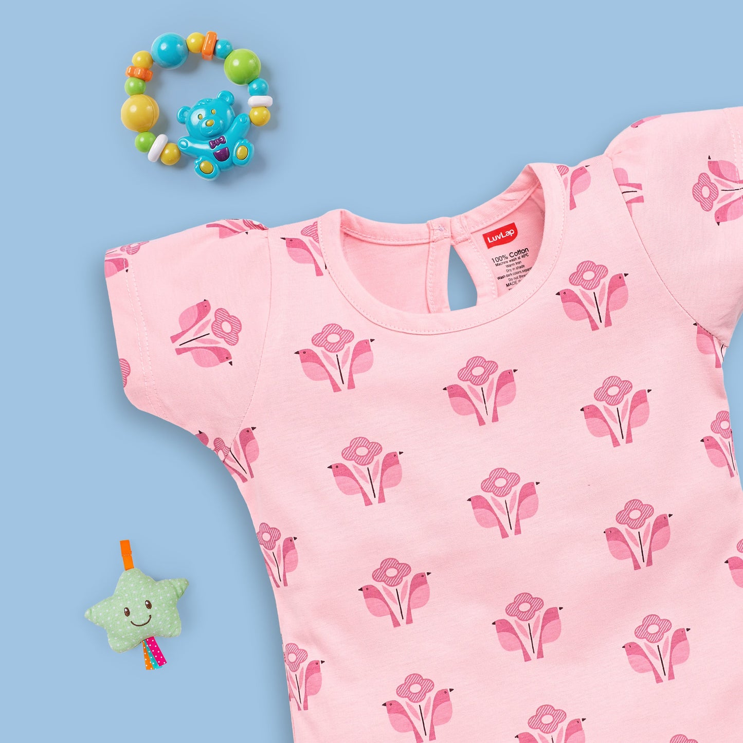 Baby Girls Pack Of 5 Half Sleeve Top 100% Cotton