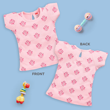 Baby Girls Pack Of 5 Half Sleeve Top 100% Cotton