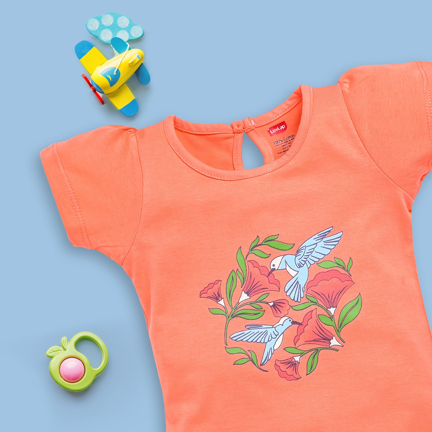 Baby Girls Pack Of 5 Half Sleeve Top 100% Cotton