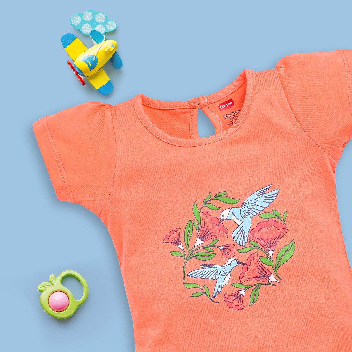 Baby Girls Pack Of 5 Half Sleeve Top 100% Cotton