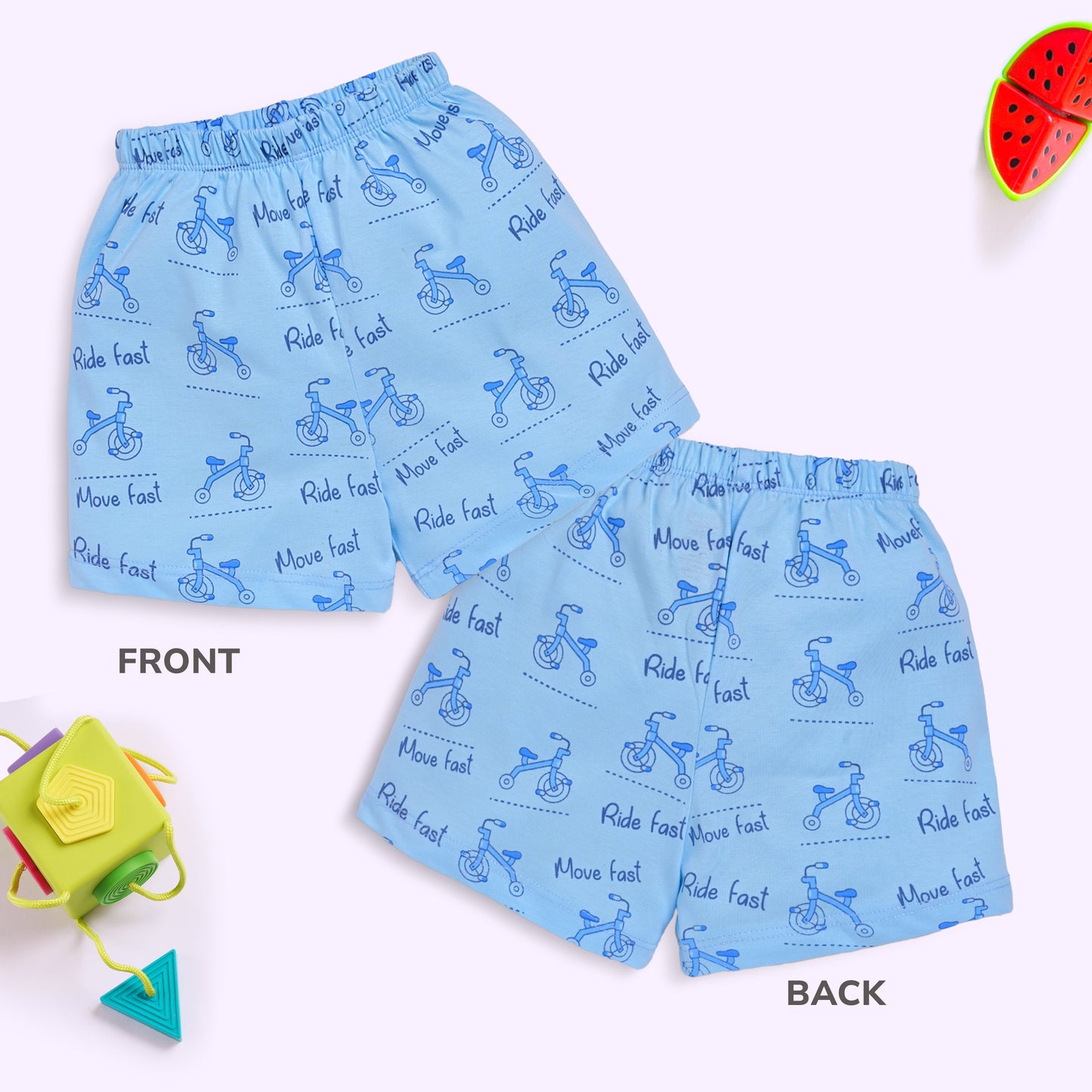 Baby Boys & Baby Girls Pack Of 5 Regular Shorts 100% Cotton