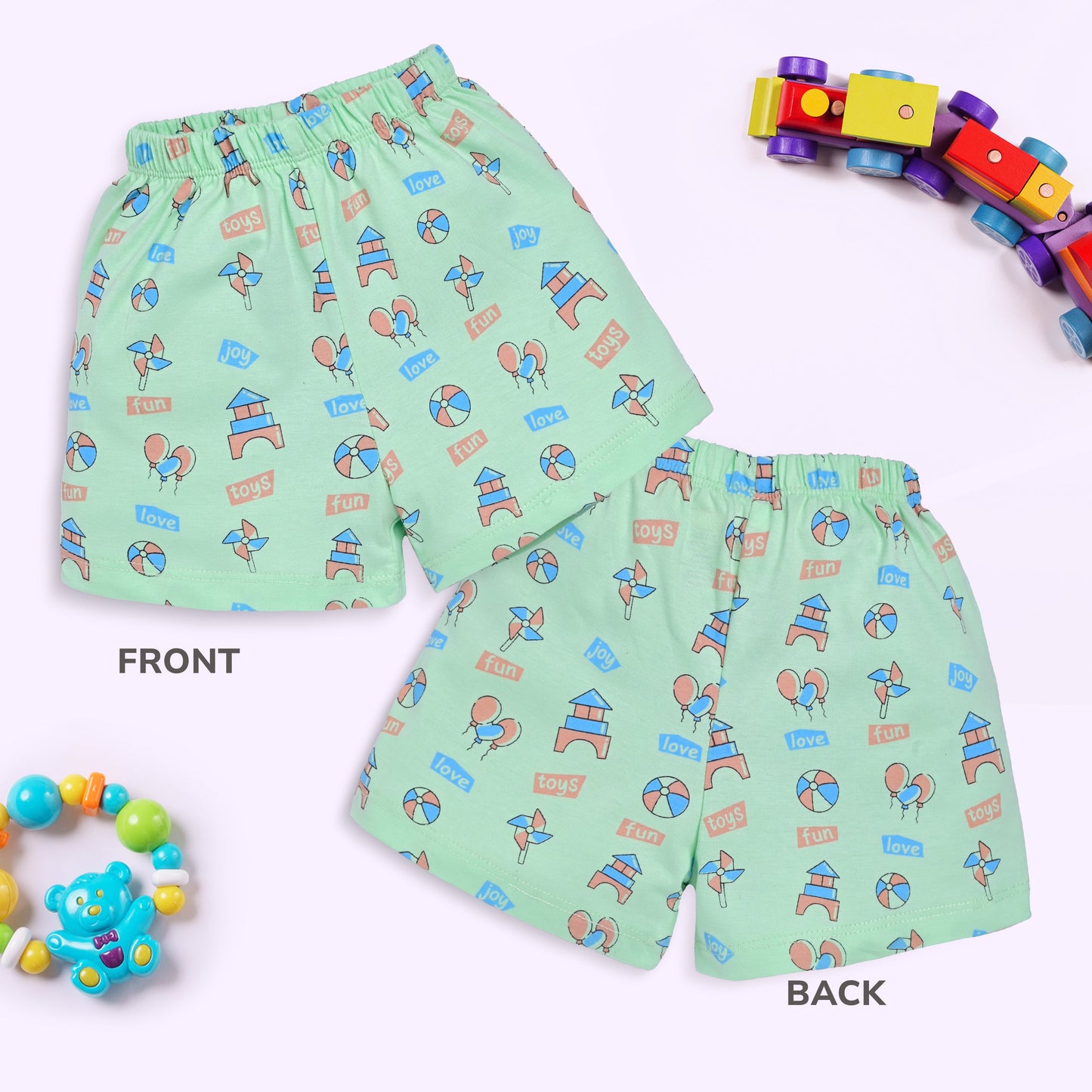 Baby Boys & Baby Girls Pack Of 5 Regular Shorts 100% Cotton