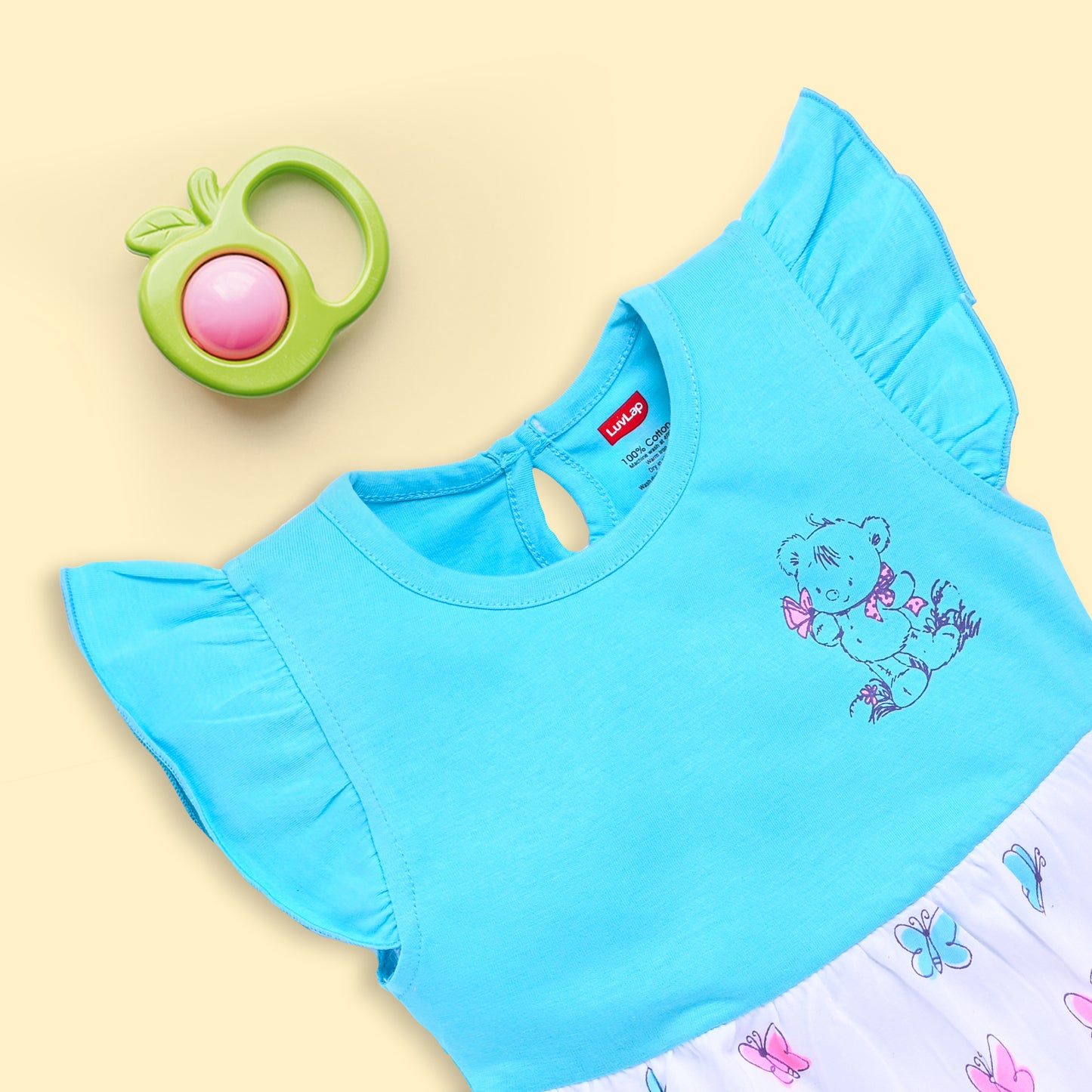 Baby Girls Pack Of 3 Half Sleeve Frock 100% Cotton