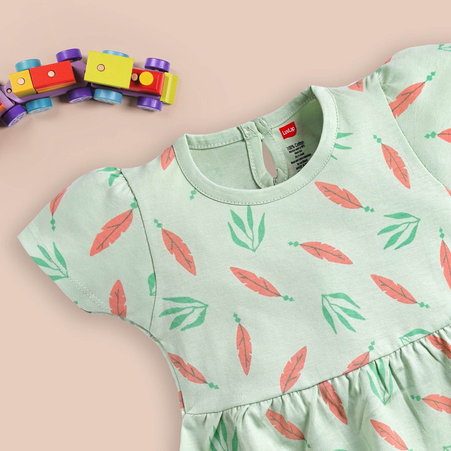 Baby Girls Pack Of 3 Half Sleeve Frock 100% Cotton