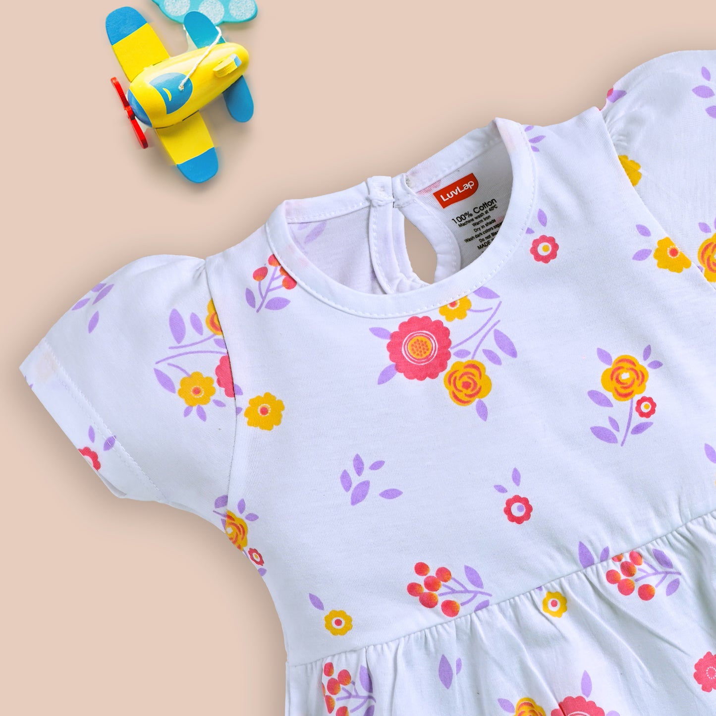 Baby Girls Pack Of 3 Half Sleeve Frock 100% Cotton