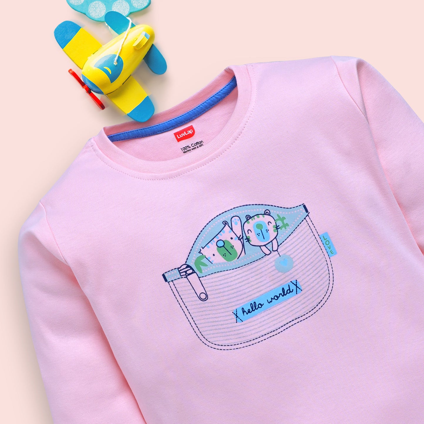 Baby Boys 100% Cotton Full Sleeve  Boys T-Shirt & Pyjama Sets Pack Of 3, Peach, Pink Rose & White