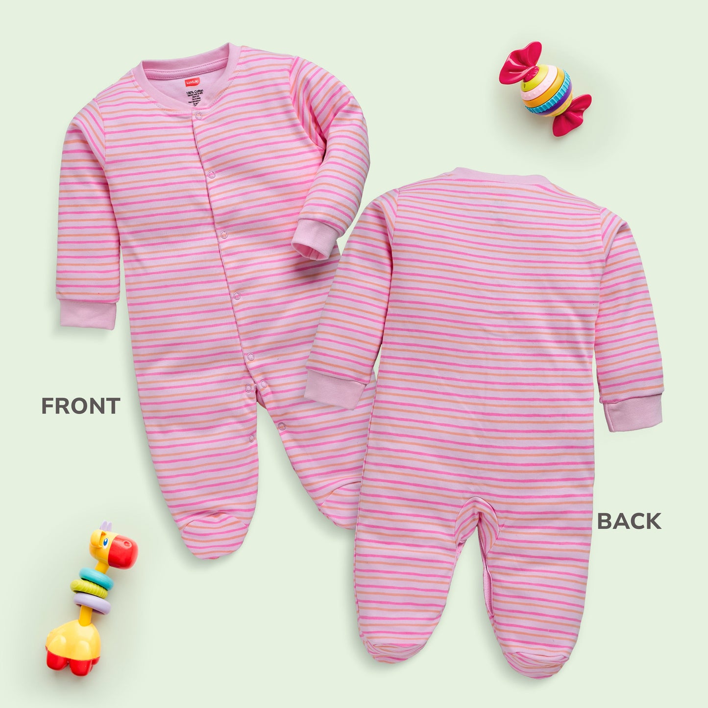 Baby Boys & Baby Girls  Pack Of 3 Full Sleeve Romper/Bodysuit 100% Cotton