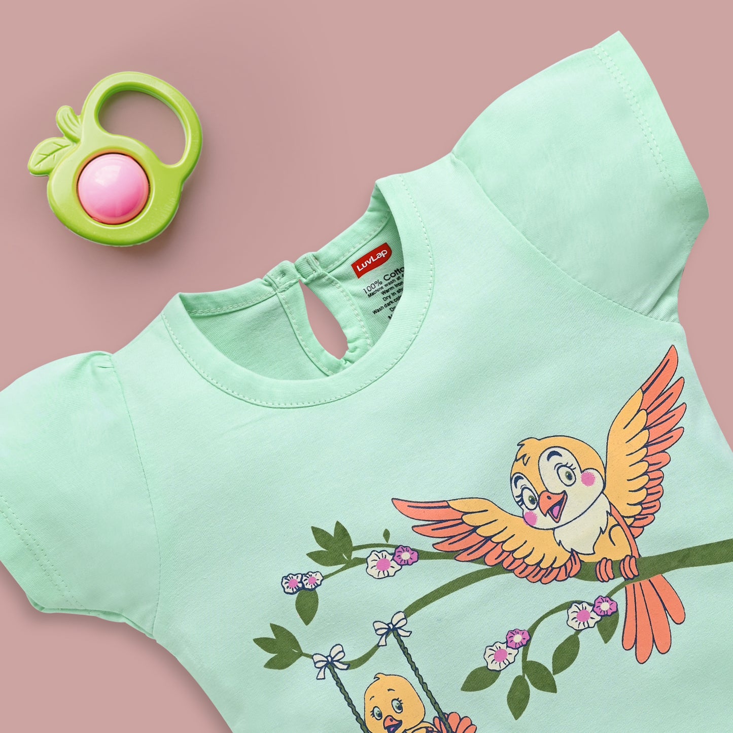 Baby Girls Pack Of 3 Half Sleeve Top & Shorts Set 100% Cotton