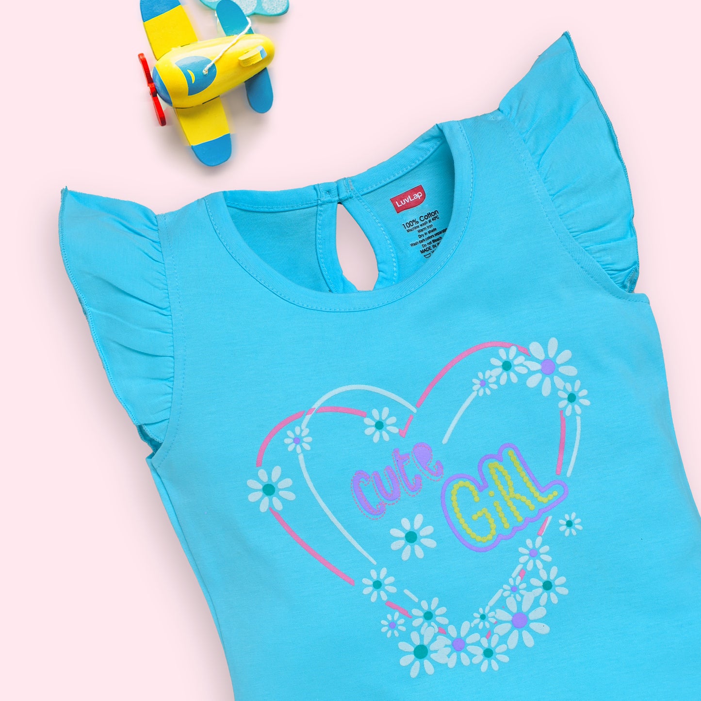 Baby Girls Pack Of 3 Half Sleeve Top & Shorts Set 100% Cotton