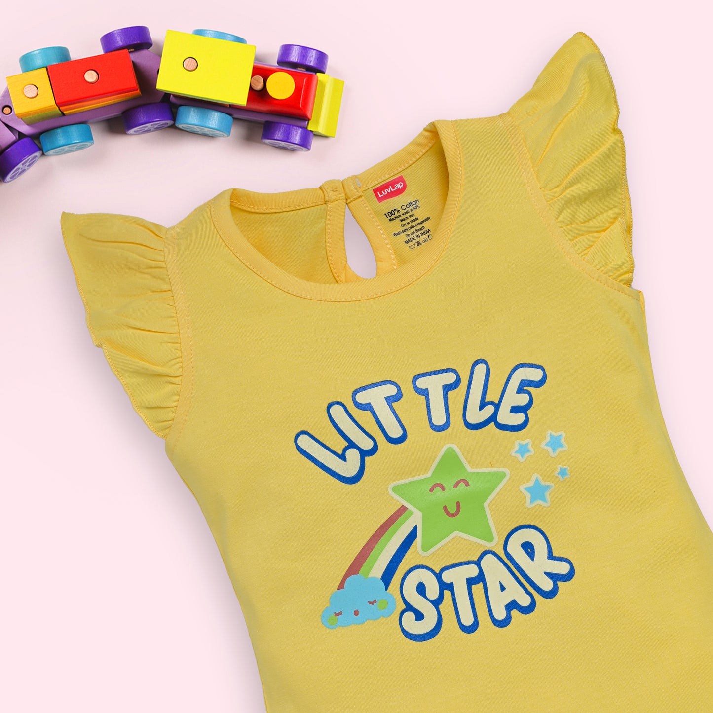Baby Girls Pack Of 3 Half Sleeve Top & Shorts Set 100% Cotton