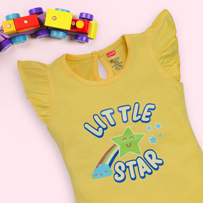 Baby Girls Pack Of 3 Half Sleeve Top & Shorts Set 100% Cotton