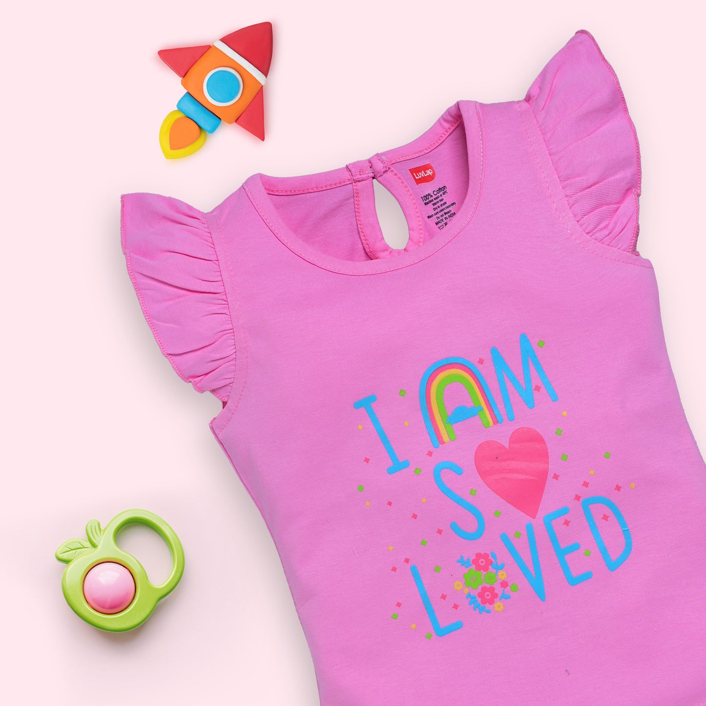 Baby Girls Pack Of 3 Half Sleeve Top & Shorts Set 100% Cotton