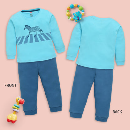 Baby Boys Pack Of 3 Full Sleeve T-Shirt & Pyjama Set 100% Cotton