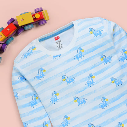 Baby Boys Pack Of 3 Full Sleeve T-Shirt & Pyjama Set 100% Cotton