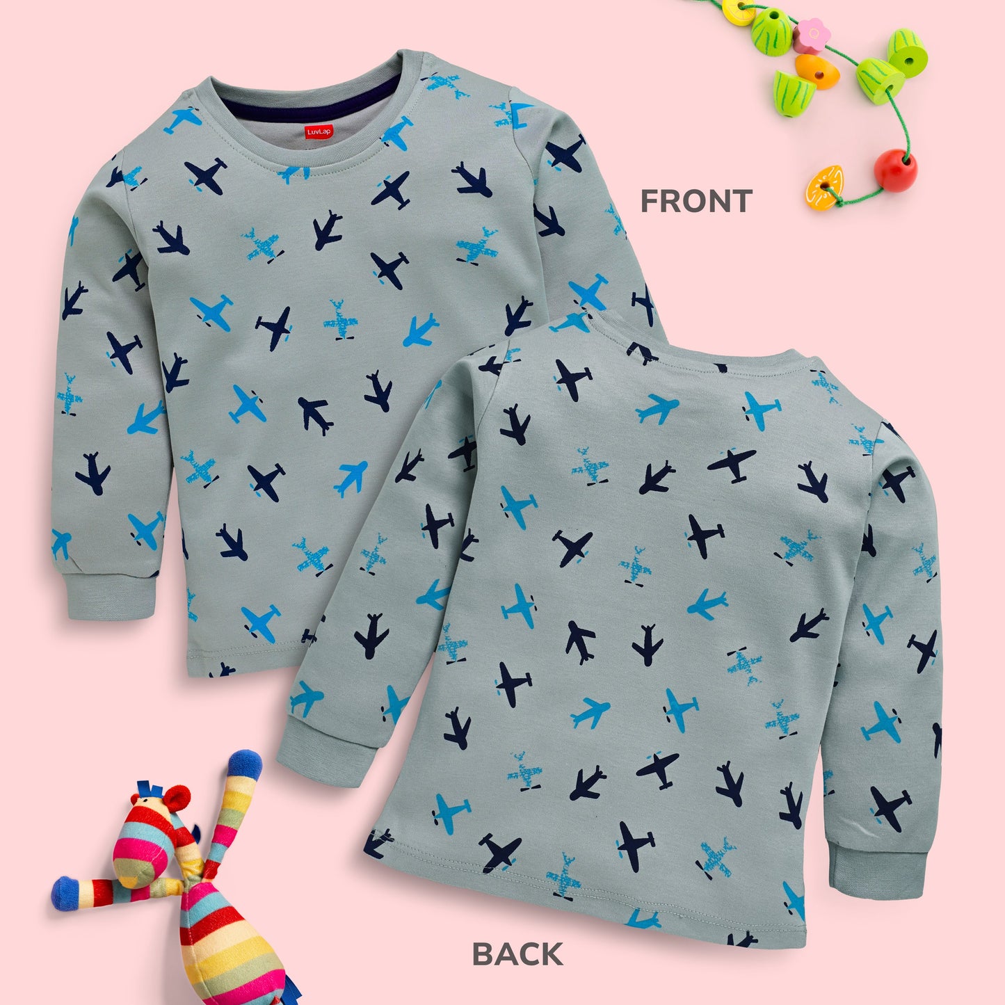 Baby Boys Pack Of 4 Full Sleeve T-Shirt 100% Cotton