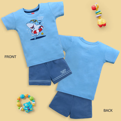 Baby Boys Pack Of 3 Half Sleeve T-Shirt & Shorts Set 100% Cotton