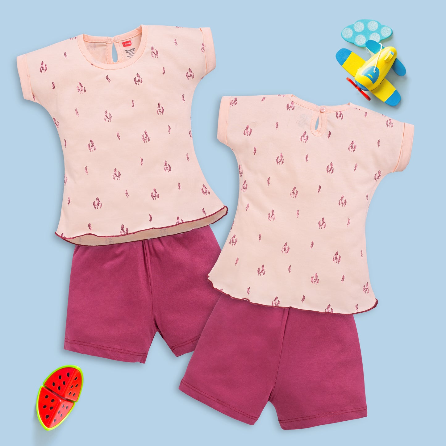 Baby Girls Regular Fit 100% Cotton Half Sleeves Girls Top CoSets Pack Of 3