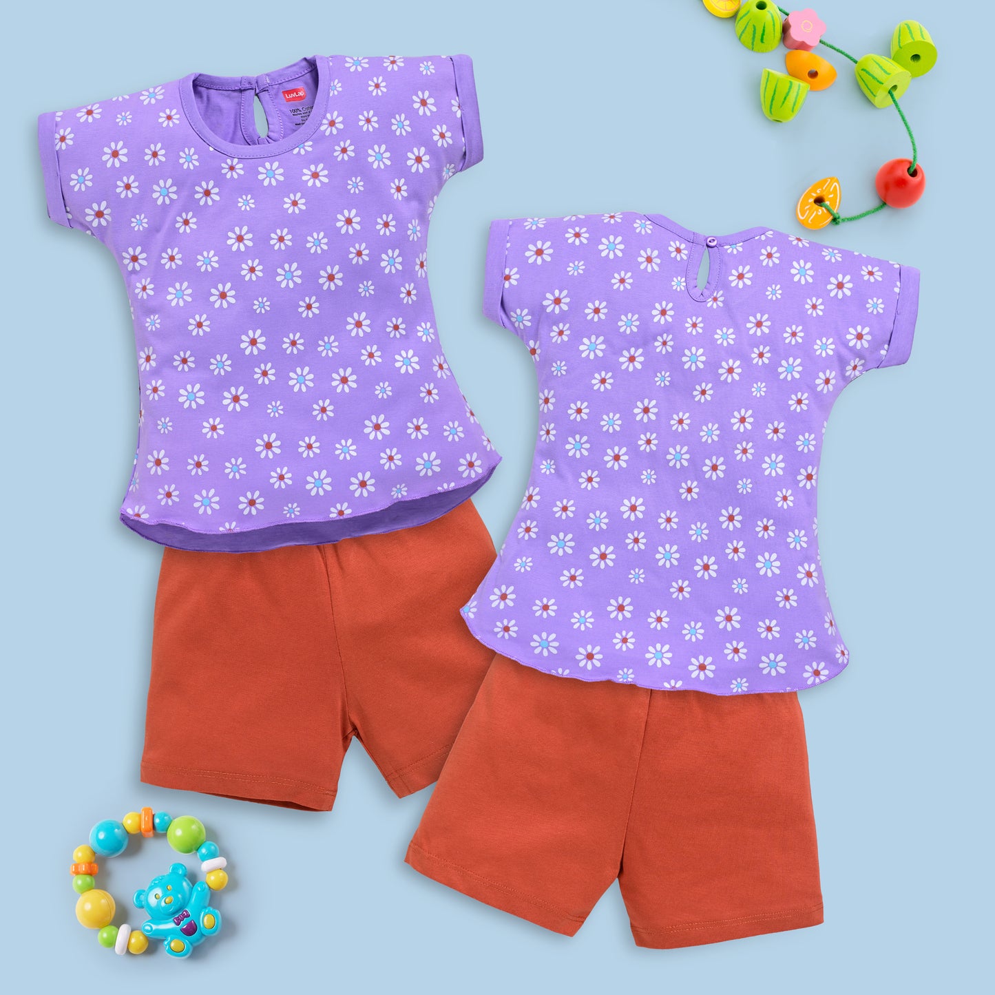 Baby Girls Regular Fit 100% Cotton Half Sleeves Girls Top CoSets Pack Of 3