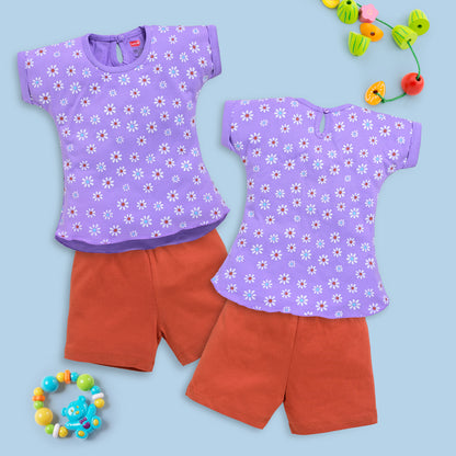 Baby Girls Regular Fit 100% Cotton Half Sleeves Girls Top CoSets Pack Of 3