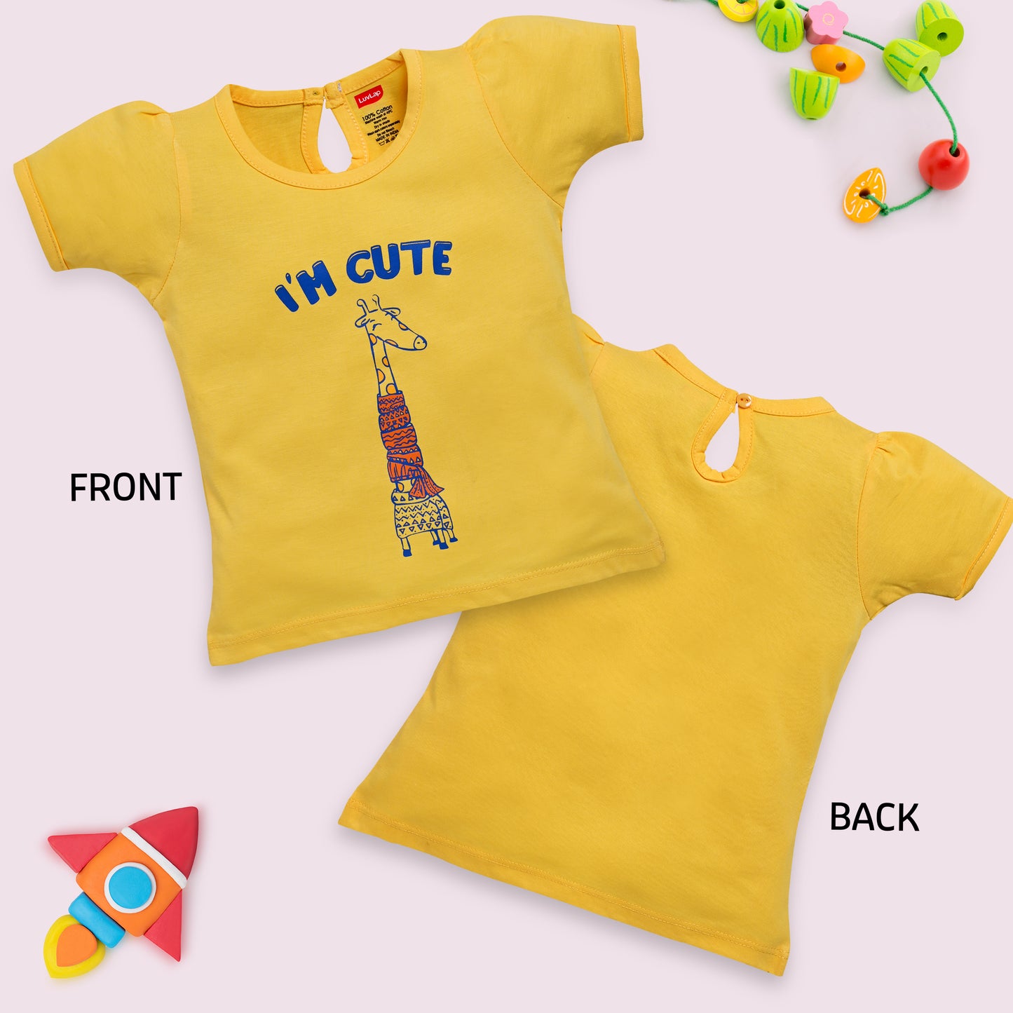 Baby Girls Pack Of 5 Half Sleeve Top 100% Cotton