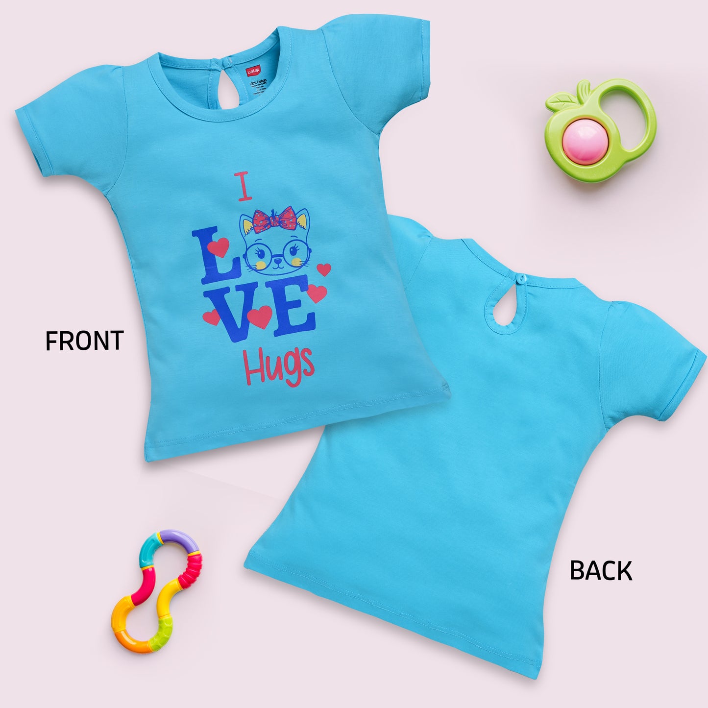 Baby Girls Pack Of 5 Half Sleeve Top 100% Cotton
