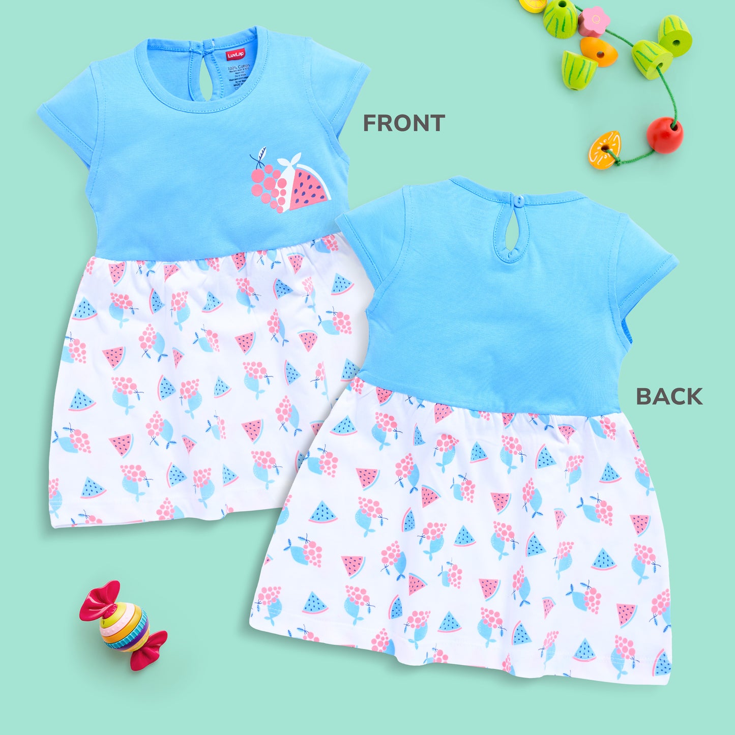 Baby Girls 100% Cotton Half Sleeve Girls Frock Pack Of 3