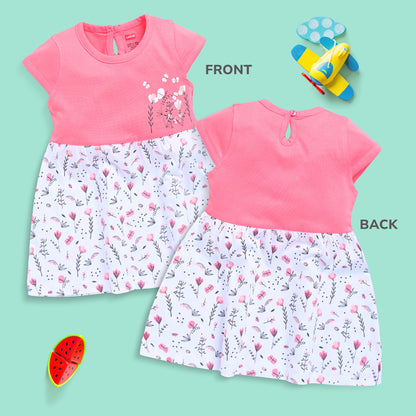 Baby Girls 100% Cotton Half Sleeve Girls Frock Pack Of 3