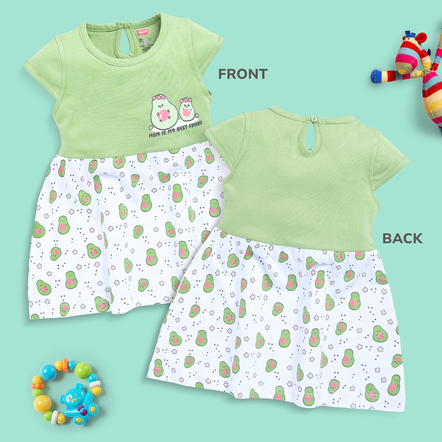 Baby Girls 100% Cotton Half Sleeve Girls Frock Pack Of 3