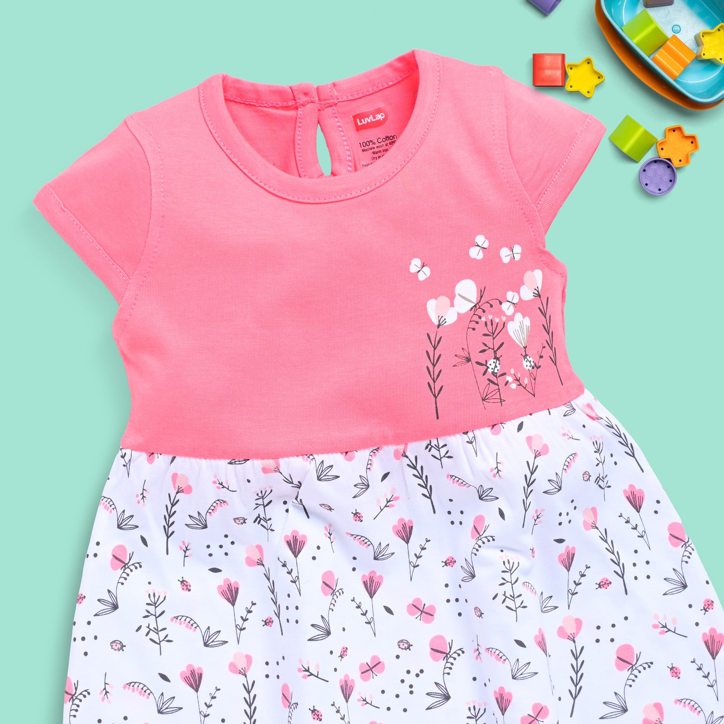 Baby Girls 100% Cotton Half Sleeve Girls Frock Pack Of 3